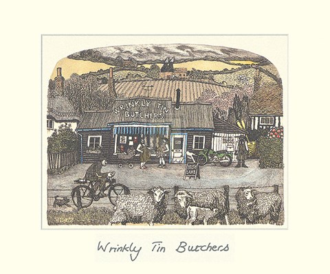Framed Wrinkly Tin Butchers Print
