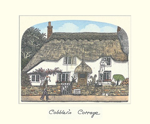 Framed Cobbler&#39;s Cottage Print