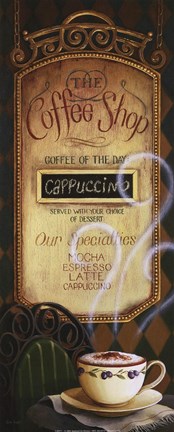Framed Coffee Shop Menu Print
