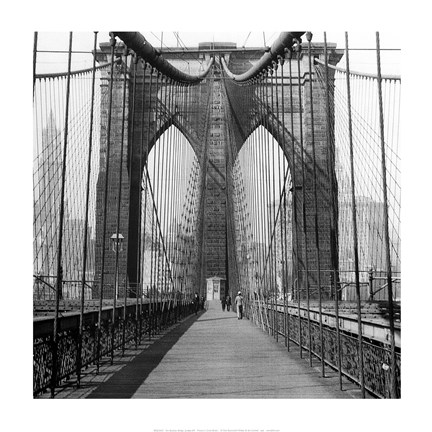 Framed Brooklyn Bridge, Sunday AM Print