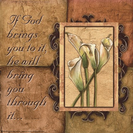 Framed Tuscan 4 PatchIf God brings you to it Print