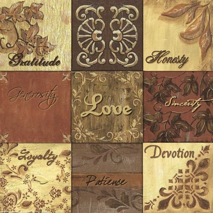 Framed Natural PatchworkLove Print