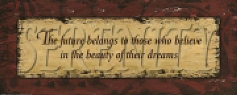 Framed Antique RedThe future belongs/Serenity Print