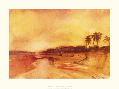 Framed Elephants At Turkwell River Print