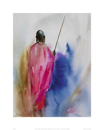 Framed Masai Herdsman Print