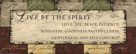 Framed WTLB, Antique PatchworkLive by the Spirit Print