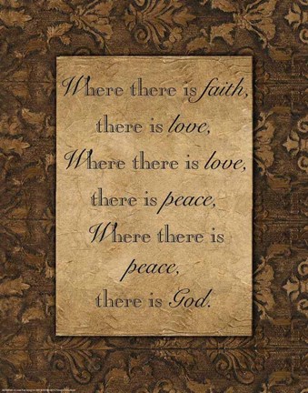 Framed WTLB, Wood CarvingWhere there is Faith Print