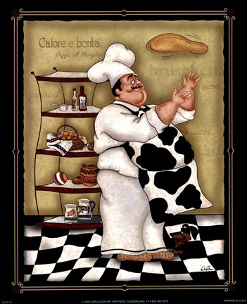 Framed Tossing Chef Print
