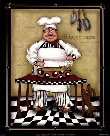 Framed Stirring Chef Print