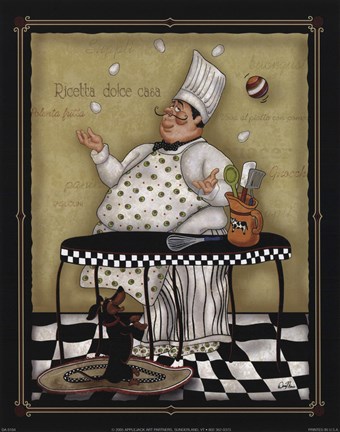 Framed Juggling Chef Print