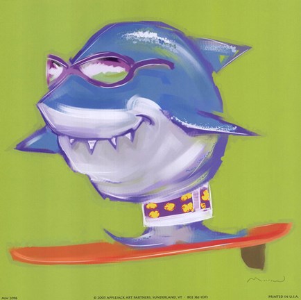 Framed Cruzin&#39; Shark Print