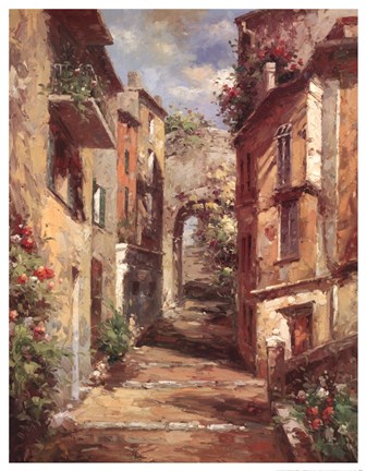 Framed Tuscan Village Print