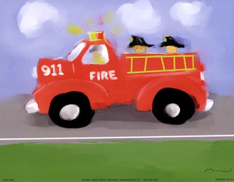 Framed Fire Truck Print