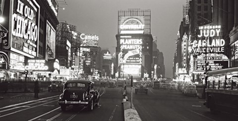 Framed Times Square at Night, NYC 1938 Print