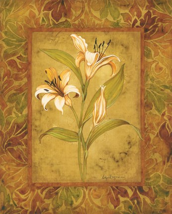 Framed Garden Lilies I - mini Print