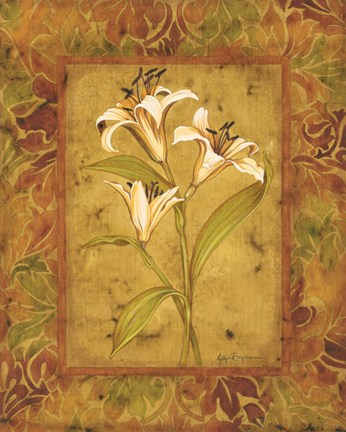 Framed Garden Lilies II Print