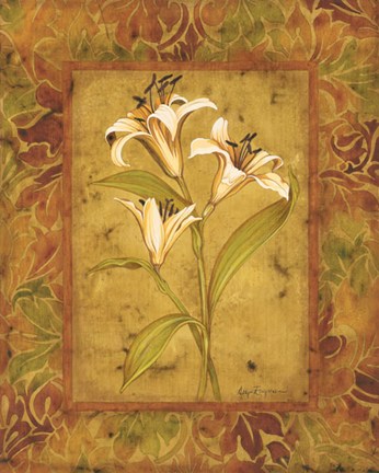 Framed Garden Lilies II - mini Print