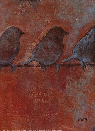 Framed Row of Sparrows II Print