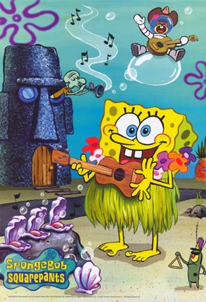 Framed SpongeBob SquarePants - Hula Print