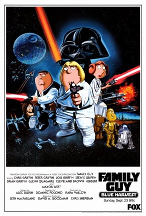 Framed Family Guy Star Wars Print
