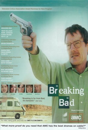 Framed Breaking Bad - man with a gun Print