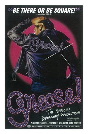 Framed Grease (Broadway) Official Production Print