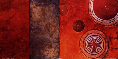 Framed Red Spirals I Print