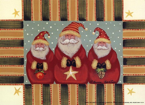 Framed Santa Trio Print