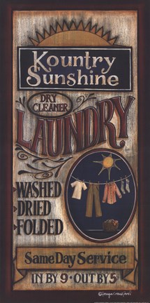 Framed Kountry Sunshine Laundry Print