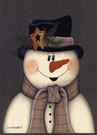 Framed Star Snowman Print