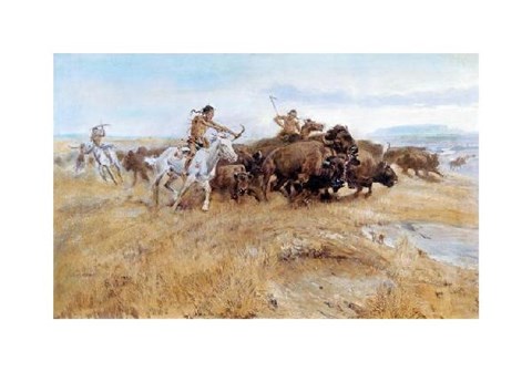 Framed Buffalo Hunt Print
