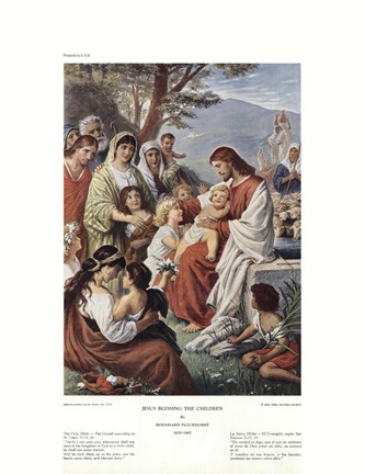Framed Jesus Blessing the Children Print