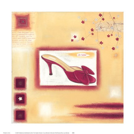 Framed Red Evening Shoe Print