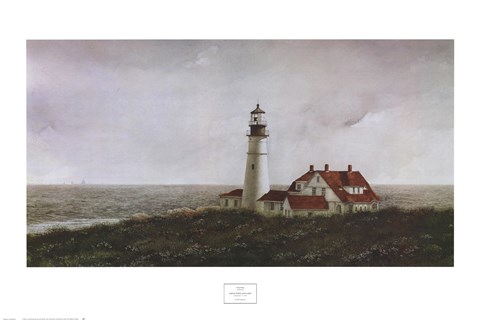 Framed Above Portland Light Print