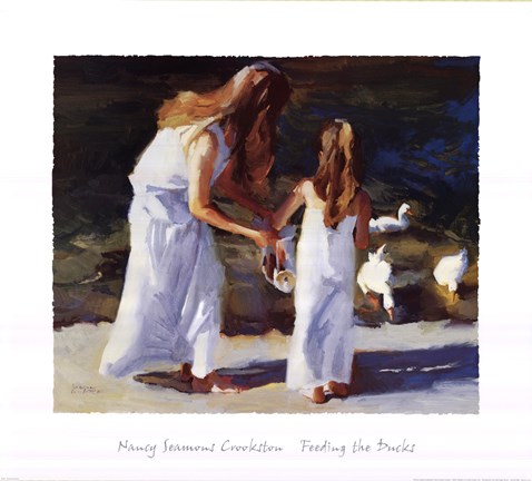 Framed Feeding the Ducks Print