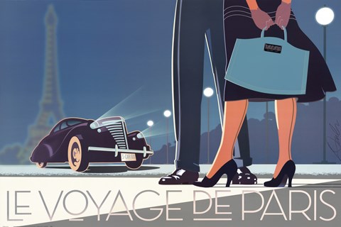 Framed Le Voyage de Paris II Print