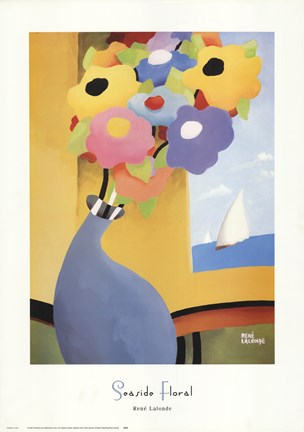 Framed Seaside Floral Print