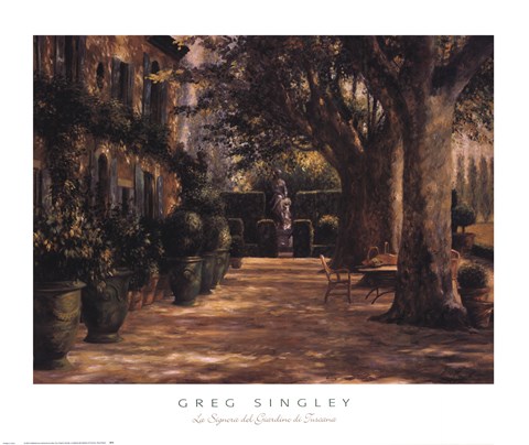 Framed La Signora del Giardino di Tuscana Print