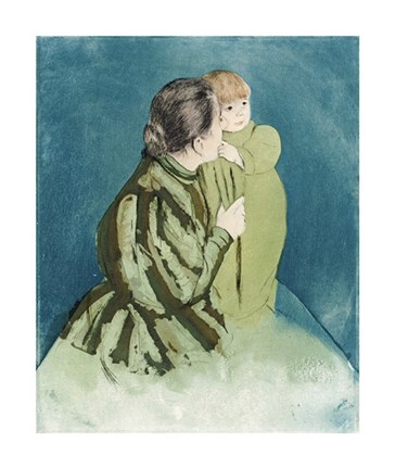 Framed Peasant Mother and Child Print