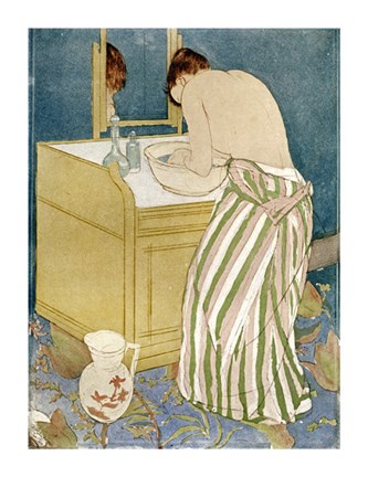 Framed Woman Bathing Print