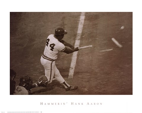 Framed Hammerin&#39; Hank Aaron Print