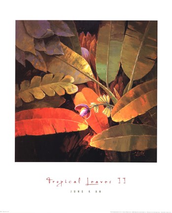 Framed Tropical Leaves II Print