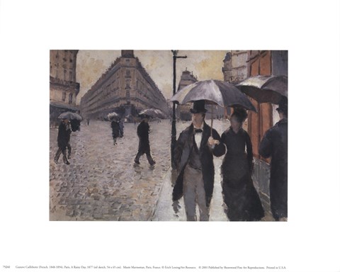 Framed Paris, a Rainy Day, 1877 Print