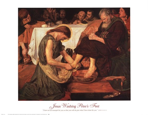 Framed Jesus Washing Peter's Feet Print