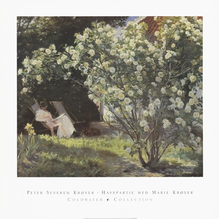 Framed Peter Severin Kroyer - Havepartie Med Marie Kryer Print
