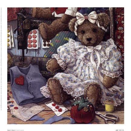 Framed Bears N&#39; Bows Print