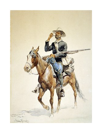Framed Mounted Infantryman Print