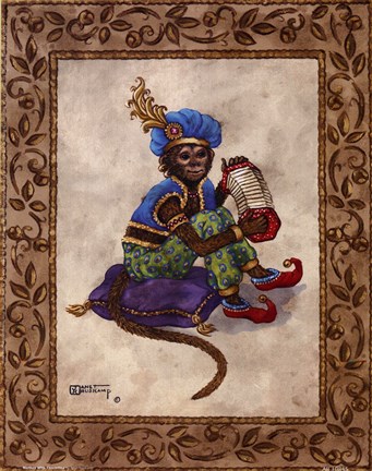 Framed Monkey With Concertina Print