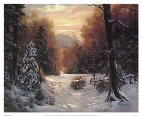 Framed Snow Covered Morning Print