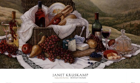 Framed Tuscan Picnic Print